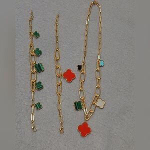 Clover Necklace & Two Bracelets